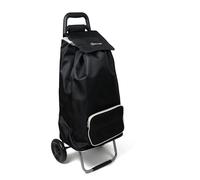 DIVCHI Shopping Trolley With 2 Wheels Foldable Heavy Duty Collapsible Shopping Cart | Grocery Trolleys | Utility Carts | Pull Along Trolley | Storage Cart (Black)