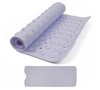 DIVCHI Shower Bath Mat Non Slip Anti Mould & Mildew With Strong Suction Cups Grip And Drain Holes Soft Rubber Shower Mats - Bathroom Mat Machine Washable (White, 100 x 40cm)