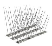 DIVCHI Stainless Steel Bird Spikes for Pigeons, Seagulls, Crows & Small Birds - 1M (3.3ft) Packs - Anti-Bird Spikes for Roof, Balcony, Wall - Flexible Design - (4 Pcs Spikes, 8 Ties & 8 Screws)