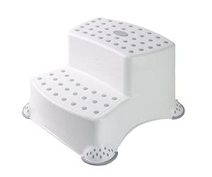 DIVCHI Toddler Toilet Step Stool Kids Plastic Anti Slip 2-UP Step Stool Stepup Stools For Potty Training Bathroom & Kitchen (White)