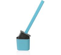 Divchi Toilet Brushes & Holders Bathroom Accessory Cleaning Products Silicone Deep Cleaner Holder Set (Blue)
