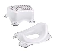 DIVCHI Toilet Training Kids Non Slip Up Step Stool + Toilet Training Seat Combo Unisex White for Safe Toddler Loo Potty Training in The Bathroom and Home (White)
