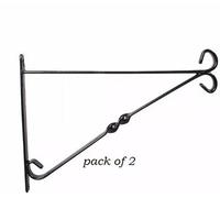Divchi Two 14'' Wall Brackets. Hanging Garden Pots. Black Elegant. Sturdy Metal.twist. Brand: Xgaghb