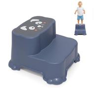 DIVCHI Two-Step Stool For Kids Slip Ressistant Rubber Grip Nursery Step Stools Lightweight Portable Potty Training Stool With Non Slip Base For Bathroom & Kitchen (Blue)