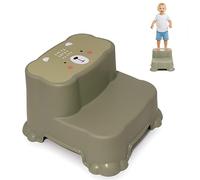 DIVCHI Two-Step Stool For Kids Slip Ressistant Rubber Grip Nursery Step Stools Lightweight Portable Potty Training Stool With Non Slip Base For Bathroom & Kitchen (Green)