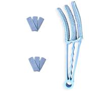 DIVCHI Venetian Blind Cleaner Window Blind Duster Brush Cleaner Tool Removable Washable with 2 Microfibre Sleeves for Venetian Blinds Air Conditioner Car AC Vent (Blue)