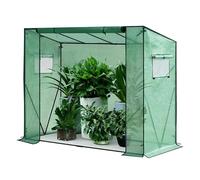 DIVCHI Walk-In Garden Greenhouse Tomato Greenhouse Tent With Roll-Up Zippered Door UV Resistant PE Cover, Durable Rust-Proof Steel Frame Plants Shed for Garden & Backyard (Green)
