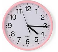 Divchi Wall Clock Silent & Non-Ticking Modern Battery Operated Digital Quiet Sweep Office Home School Kitchen Decor Clocks Pink