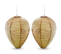 DIVCHI Wasp Paper Decoy Nests 2 Pack Artificial Hanging Wasps Hornets Repellent Nests Brown Fake Imitation Wasp Nest for Home and Garden BBQ Outdoors Waspinator for Patio