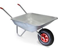 Divchi Wheelbarrow Stainless Steel Galvanised Garden Trolley W/pneumatic Tyre Hand Cart
