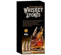 DIVCHI Whiskey Stone Bullets Gift Set of 6 - Silver Whiskey Ice Cubes Reusable - Whiskey Bullets Stainless Steel Chilling Whiskey Rocks Gift Set Gift Set