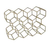 DIVCHI Wine Rack 11 Bottle Holder No Need Assembly Modern Metal Wire Wine Storage for Countertop Table Top Coffee Bar & Kitchen | Champagne Racks | Beer Stand (Gold)