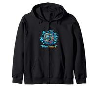 Dive Computer Ocean Technology Smart Diving Design Zip Hoodie