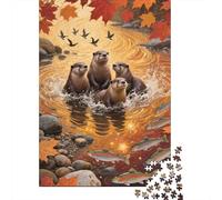 Dive Deep Into The Essence of European Otter with This 1000 Piece Wooden Puzzle - A Journey of Discovery for Adults