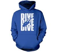 Dive Dive Dive Unisex Hoodie - Blue X-Large