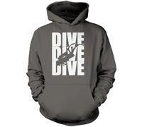 Dive Dive Dive Unisex Hoodie - Grey X-Large