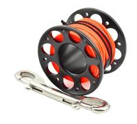 Dive Finger Reel, Scuba Diving Finger Spool 15m 30m Multicolor Aluminum Bolt Snap Hook(15m Black)