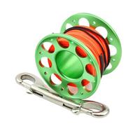 Dive Finger Reel, Scuba Diving Finger Spool 15m 30m Multicolor Aluminum Bolt Snap Hook(15m Green)