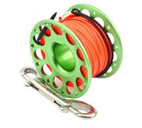 Dive Finger Reel, Scuba Diving Finger Spool 15m 30m Multicolor Aluminum Bolt Snap Hook(30m Green)