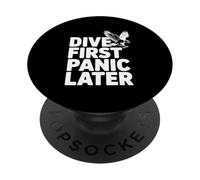 Dive First Panic Later Funny Hawk Lover PopSockets Adhesive PopGrip