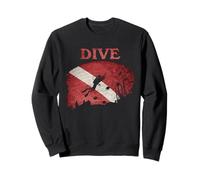 Dive Flag Scuba Diver Silhouette Ocean Diving Graphic Sweatshirt