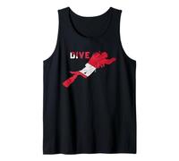 Dive Flag Scuba Diver Silhouette Ocean Diving Graphic Tank Top
