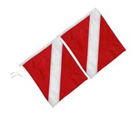 Dive Flags with Fluorescent Colours for Snorkeling and Spearfishing 2pcs Red UV Resistant Polyester Warning Flags Easy to Attach Markers for Kayak and Life Rafts during Ocean Trips