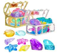 Dive gemstone Pool Toys Colorful Summer Swimming gemstone Diving Toys with Treasure Chest Boxes Swimming Toy Set for Pool Party 26Pcs
