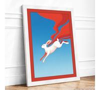 Dive into Blue Modern Framed Wall Art Print A1 (84.1×59.4cm) White, Wall Decor for Living Room, Bedroom, Office & Home, Ready to Hang, Art Gift