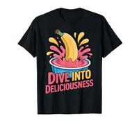 Dive Into Deliciousness Banana Splash Design T-Shirt