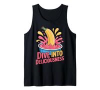 Dive Into Deliciousness Banana Splash Design Tank Top