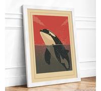 Dive into Motion Art Deco Framed Wall Art Print A1 White