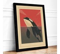 Dive into Motion Art Deco Framed Wall Art Print A2 (59.4×42cm) Black, Wall Decor for Living Room, Bedroom, Office & Home, Ready to Hang, Art Gift