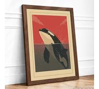 Dive into Motion Art Deco Framed Wall Art Print A2 Walnut