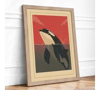 Dive into Motion Art Deco Framed Wall Art Print A3 Oak