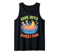 Dive Into Sweet Fun Banana Dessert Design Tank Top