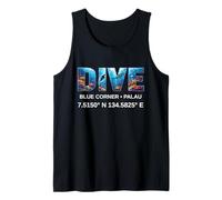 Dive Palau Scuba Diving Blue Corner Trip Diver Coordinates Tank Top