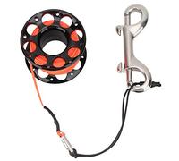 Dive Reel, Diving Reel 15m Plastic Scuba Diving Finger Spool Reel with Double End P-Shaped Hook for Cave Diving, Technical Diving Activities (Black Wheel)