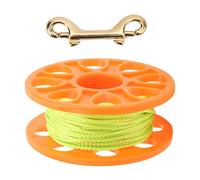 Dive Reel with Fluorescent Green Line, Diving Reels for Professional Divers, Plastic Material with Copper Double Ended P Hook, 30 Meters Cable Length Diving Spool Reel for Cave Div (Orange)