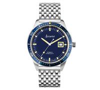 Accurist Dive Mens 42mm Automatic Watch in Blue with Analogue Date Display, and Silver Stainless Steel Strap 72006