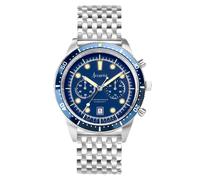 Accurist Dive 42mm Quartz Watch in Blue with Chronograph Analogue Display, and Stainless Steel Bracelet 72004