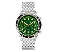 Accurist Dive 42mm Quartz Watch in Green with Chronograph Analogue Display, and Stainless Steel Bracelet 72003
