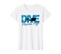 Dive The Florida Keys Scuba Diving Trip Diver Tee Value Graphic T-Shirt, Women, White, L