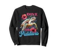 Dive The Maldives Sea Turtle And Hibiscus Sweatshirt