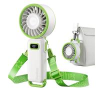 Diveblues Handheld Fan, Portable Turbo Fan with 7.6cm Large Head, 100 Stepless Speed, 3-in-1 Foldable Neck & Desk Fan, LED Display USB-C Rechargeable, 12H Cooling Travel Essentials for Cruise, Beach