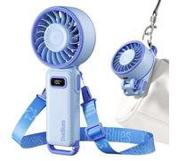 Diveblues Handheld Turbo Fan, 1-100 Speed Portable Fan with Strong Airflow, USB-C Rechargeable, 4-in-1 Personal Neck/Desk/Travel Fan, Lightweight Foldable Fan for Summer, Concerts & Outdoor Use
