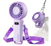 Diveblues Handheld Turbo Fan, 1-100 Speed Portable Fan with Strong Airflow, USB-C Rechargeable, 4-in-1 Personal Neck/Desk/Travel Fan, Lightweight Foldable Fan for Summer, Concerts & Outdoor Use