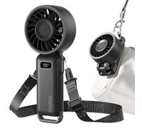 Diveblues Handheld Turbo Fan, 1-100 Speed Portable Fan with Strong Airflow, USB-C Rechargeable, 4-in-1 Personal Neck/Desk/Travel Fan, Lightweight Foldable Fan for Summer, Concerts & Outdoor Use