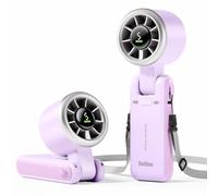 Diveblues Portable Handheld Fan, High-Speed Turbo Portable Fan, LED Display, Up to 12 Hours, 4000mAh Battery, 5 Wind Gear, Rechargeable small Hand Fan for Travel/Commute/Outdoor, Gifts for Women