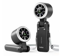 Diveblues Portable Handheld Fan, High-Speed Turbo Portable Fan, LED Display, Up to 12 Hours, 4000mAh Battery, 5 Wind Gear, Rechargeable small Hand Fan for Travel/Commute/Outdoor, Gifts for Women